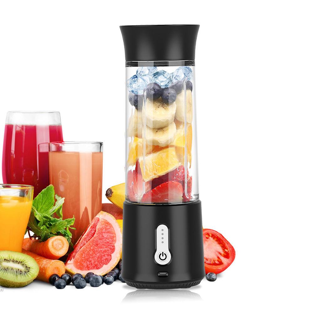 Black small juicing cup mini fruit juicer electric blender with 450ml capacity and built-in battery